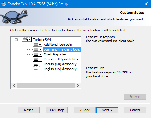 Install TortoiseSVN and make sure command line client tools are installed